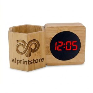 bamboo-pen-holder-clock-with-led-clock