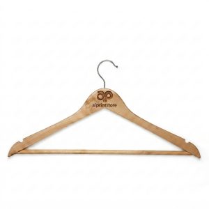 Wood Hanger With logo Engraving