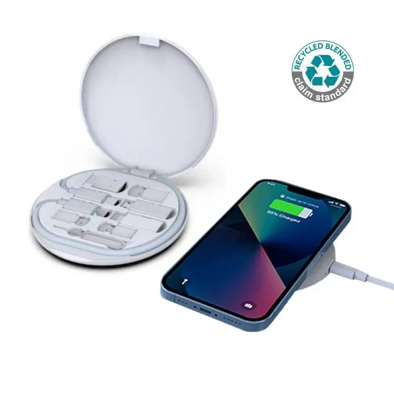 OSLO - @memorii Recycled 15W Wireless Charger Multi - Cable Set - Image 2