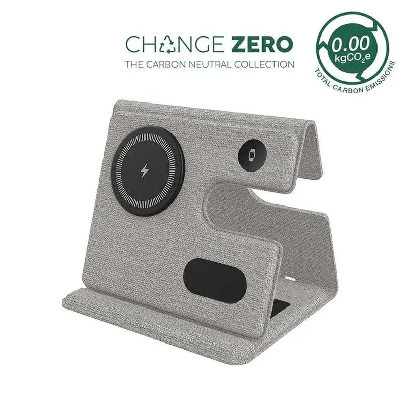 PLANA - CHANGE ZERO Recycled 3-in-1 Wireless Charger Station