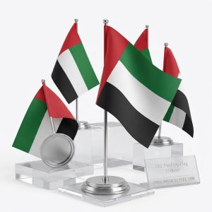 uae-desktop-flag-metal-pole-with-silver-plated-plastic-base-350mm