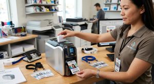 What is the best way to print employee ID badges?